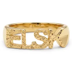 elsk ring i forgylt messing