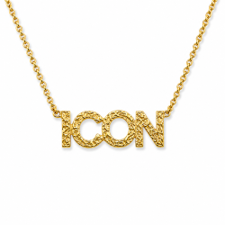 icon halskjede i forgylt messing