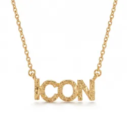 icon halskjede i forgylt messing
