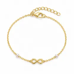 infinity perle armbånd i forgylt messing - Eliné
