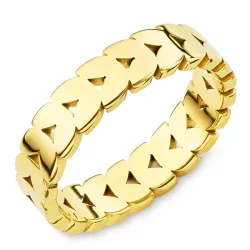 vanntett blad ring i forgylt stål - OCEANA