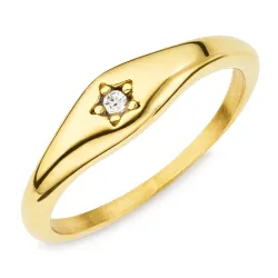 vanntett stjerne ring i forgylt stål - OCEANA