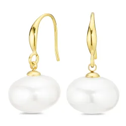 vanntette perle øredobber i forgylt stål - OCEANA