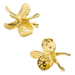 vanntette blomst øredobber i forgylt stål - OCEANA