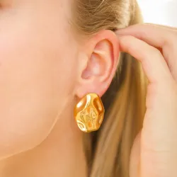 vanntette øredobber i forgylt stål - OCEANA