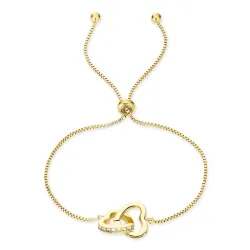 vanntett hjerte armbånd i forgylt stål - OCEANA