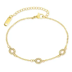 vanntett zirkon armbånd i forgylt stål - OCEANA