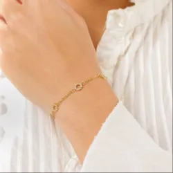 vanntett zirkon armbånd i forgylt stål - OCEANA