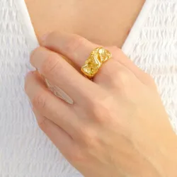 vanntett ring i forgylt stål - OCEANA