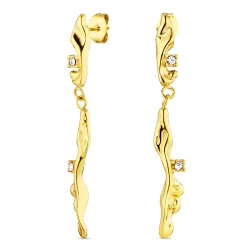 vanntette zirkon øredobber i forgylt stål - OCEANA