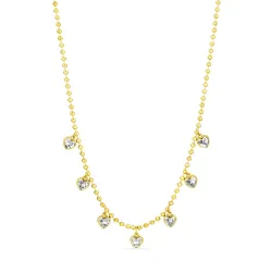 vanntett hjerte zirkon halskjede i forgylt stål - OCEANA