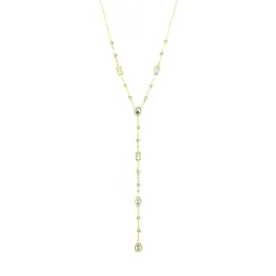 vanntett zirkon halskjede i forgylt stål - OCEANA