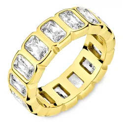 vanntett zirkon ring i forgylt stål - OCEANA