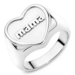 vanntett hjerte ring i stål - OCEANA