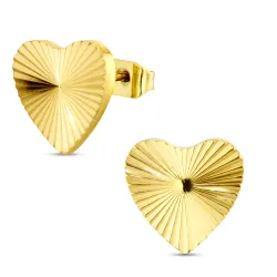vanntette hjerte øredobber i forgylt stål - OCEANA