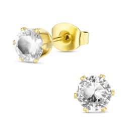 5 mm vanntette zirkon ørestikker i forgylt stål - OCEANA