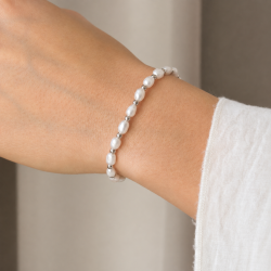 vanntett perle armbånd i stål - OCEANA