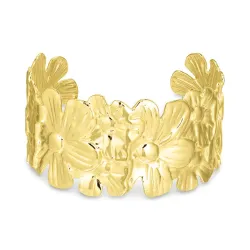 vanntett blomst armring i forgylt stål - OCEANA