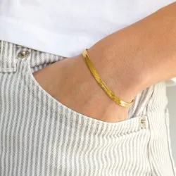 vanntett armbånd i forgylt stål  x 4,0 mm  - OCEANA