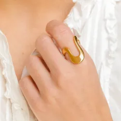 vanntett ring i forgylt stål - OCEANA