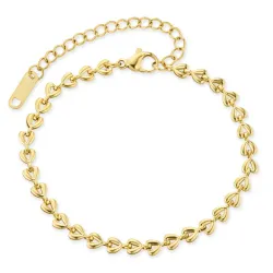 vanntett hjerte armbånd i forgylt stål - OCEANA