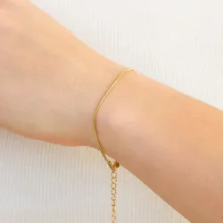 vanntett armbånd i forgylt stål 15 cm + 4 cm x 1,0 mm  - OCEANA