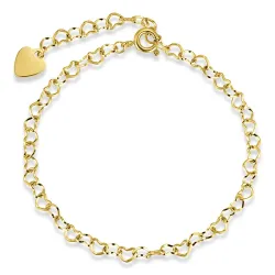 vanntett hjerte armbånd i forgylt stål - OCEANA