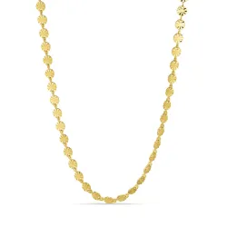 vanntett rund halskjede i forgylt stål - OCEANA