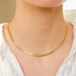 vanntett halskjede i forgylt stål 37 + 5 cm x 3,5 mm  - OCEANA