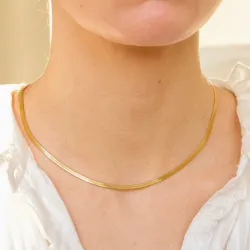 vanntett halskjede i forgylt stål 40 + 5 cm x 3 mm  - OCEANA