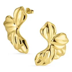 vanntette blomst øredobber i forgylt stål - OCEANA