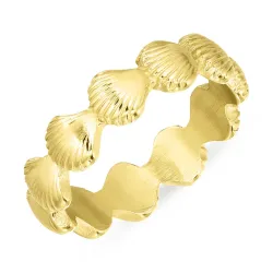 vanntett musling ring i forgylt stål - OCEANA