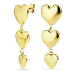 vanntette hjerte øredobber i forgylt stål - OCEANA