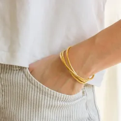 vanntett armbånd i forgylt stål - OCEANA