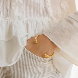 vanntett armbånd i forgylt stål - OCEANA