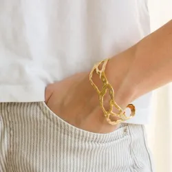 vanntett armbånd i forgylt stål - OCEANA