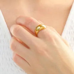 vanntett ring i forgylt stål - OCEANA