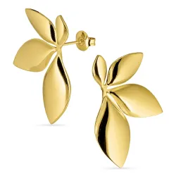 vanntette blomst øredobber i forgylt stål - OCEANA