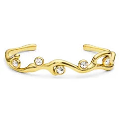 vanntett zirkon armring i forgylt stål - OCEANA