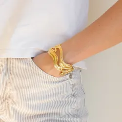 vanntett armring i forgylt stål - OCEANA