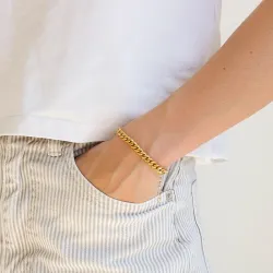 vanntett armbånd i forgylt stål 15 + 5 cm x 5,9 mm  - OCEANA