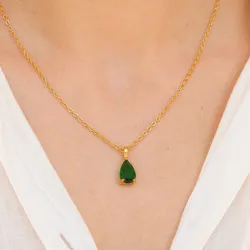 vanntett halskjede med anheng i forgylt stål - OCEANA