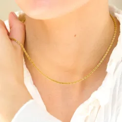 vanntett halskjede i forgylt stål 38 + 5 cm x 2 mm  - OCEANA