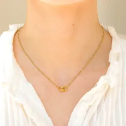 vanntett halskjede i forgylt stål - OCEANA