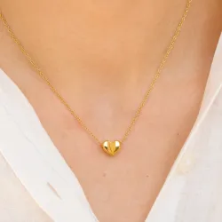 vanntett hjerte halskjede i forgylt stål - OCEANA