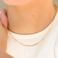 vanntett halskjede i forgylt stål 40 + 5 cm x 2,5 mm  - OCEANA