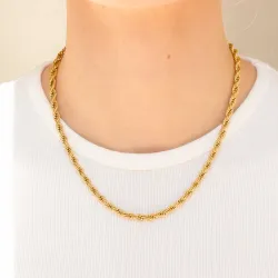 vanntett cordelhalskjede i forgylt stål  x 4,5  - OCEANA