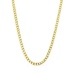 vanntett panserhalskjede i forgylt stål 50 cm x 6 mm  - OCEANA