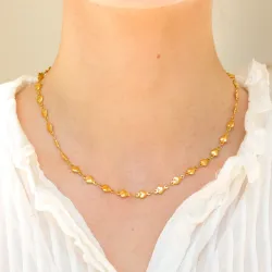 vanntett hjerte halskjede i forgylt stål - OCEANA