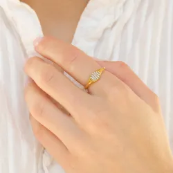 vanntett ring i forgylt stål - OCEANA